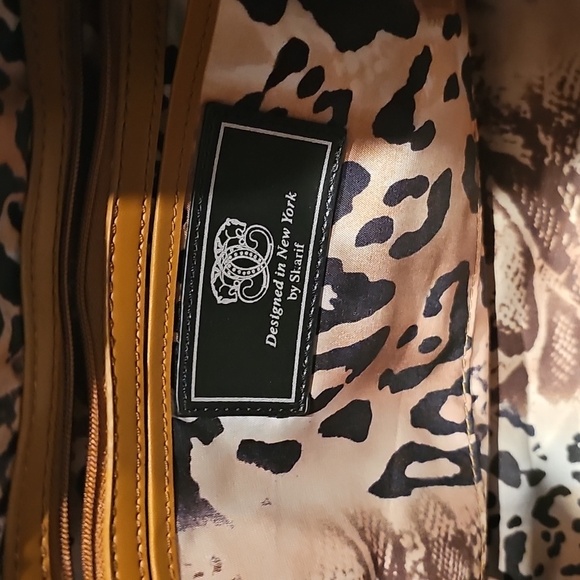 Sharif Quilted Black Denim Fabric & Braided Leather Straps Shoulder Bag NWOT - Picture 4 of 15